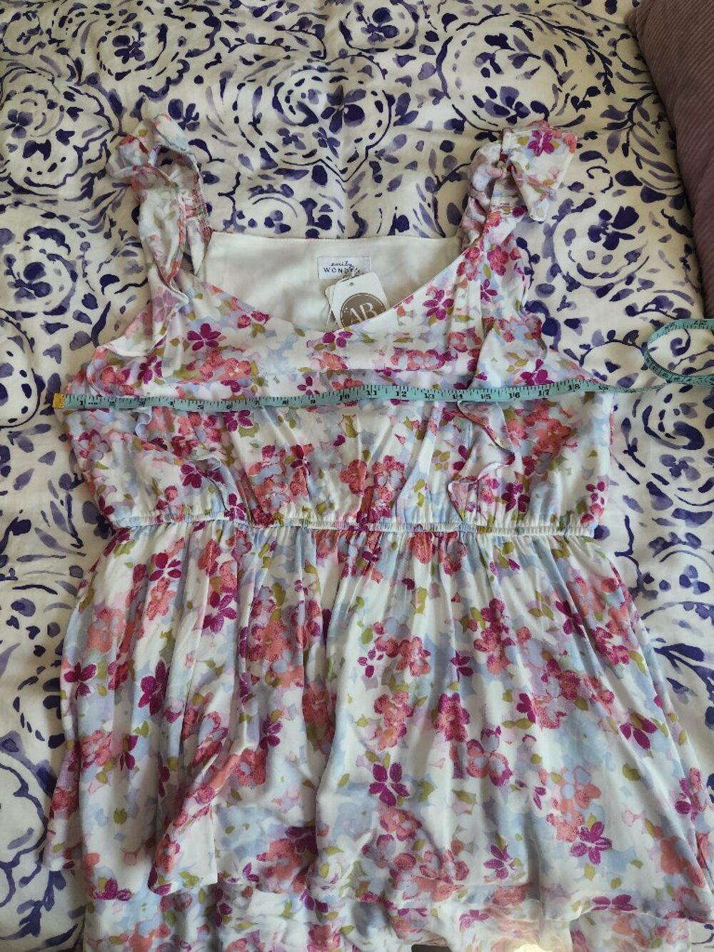 🌸 Emily Wonder Floral Tiered Mini Dress Large NWT 🌸 - Picture 12 of 12